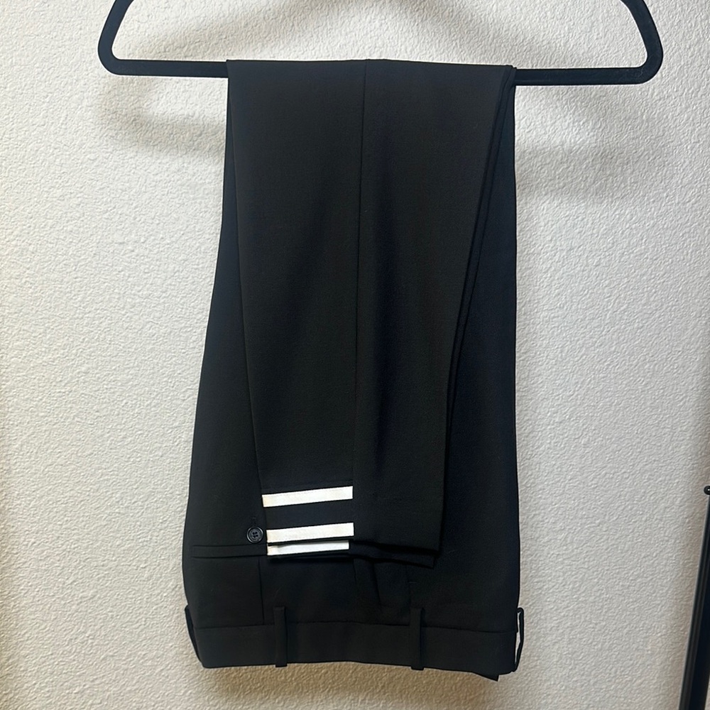 Neil Barrett Black Dress Pants with White Stripes